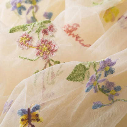 Delicate Party Prom Evening Dress Colorful Flower Embroidery Dresses Fashion Butterfly Princess Dress Birthday Princess Clothes