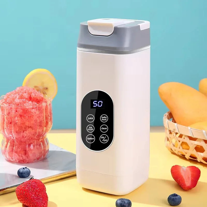 Electric Blender Rechargeable Portable Juicer USB Charging Hand Blender Electric Fruit Juicer 12 Blades Crushed Ice Juicer Cup - AMULET RING STORE
