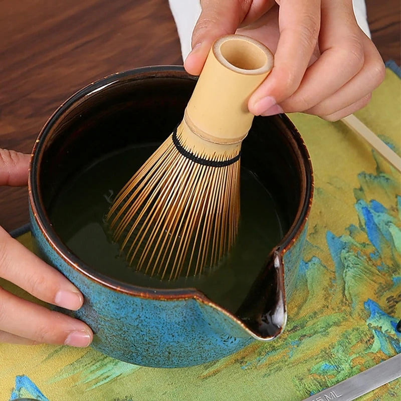 7pcs 4pcs Japanese Matcha Set Handmade Home Easy Clean Bowl Bamboo Whisk Teaspoon Tea Sets Tea Making Tools Accessories Ceremony - AMULET RING STORE