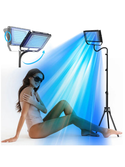 Ultraviolet Tanning Lamp 50W Tripod Solarium Lamp for Tanning Body 48PCS Blue Light Lamp Wavelength 460nm & 480nm Skin care - AMULET RING STORE