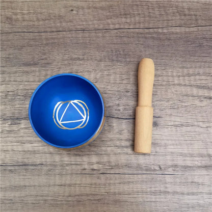 Colorful Nepal Tibetan Singing Bowl Chakras Handmade Copper Buddhist Sound Bowls Therapy Meditation Mindfulness Yoga Ornaments - AMULET RING STORE