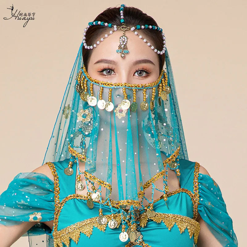 1pcs/lot woman fashion belly dance face veil lady dancing face accessories - AMULET RING STORE
