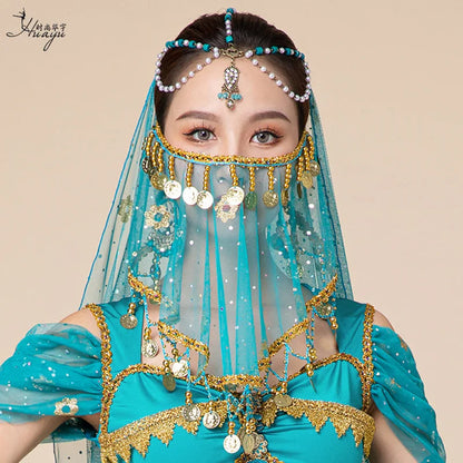 1pcs/lot woman fashion belly dance face veil lady dancing face accessories - AMULET RING STORE