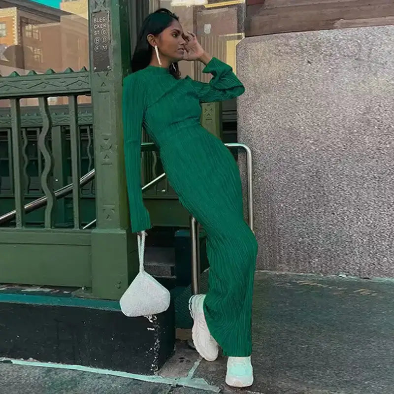 Dulzura Black Long Sleeve Dress - Winter Fashion - AMULET RING STORE