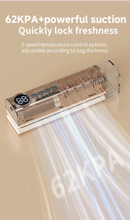 RS-F183H Mini Wireless Food Vacuum Sealing Machine, Digital Multifunctional Charging Magnetic Heat Absorption Sealing Machine. - AMULET RING STORE