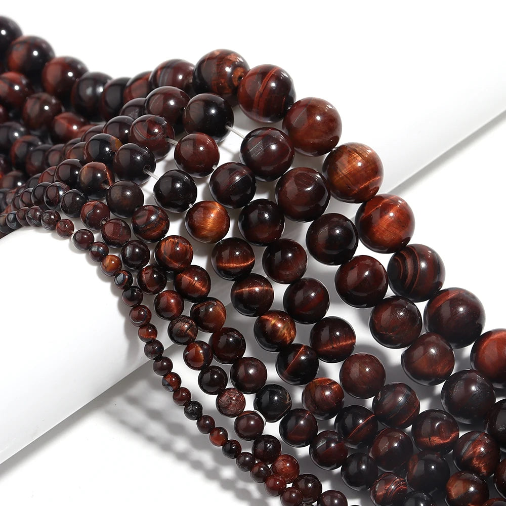 Natural Stone 4 6 8 10 12mm Round Tiger Eye Amethyst Agate Jades Stone Spacer Bead For Jewelry Making Diy Bracelet Needlework