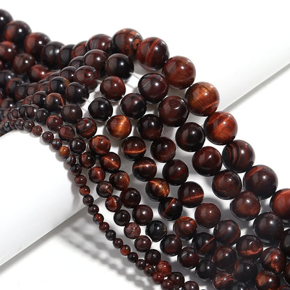 Natural Stone 4 6 8 10 12mm Round Tiger Eye Amethyst Agate Jades Stone Spacer Bead For Jewelry Making Diy Bracelet Needlework