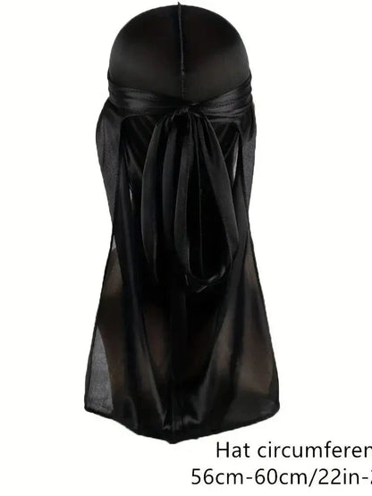 3PCS/LOT Long Durag Silk Satin Bandanas Cap Turban Hat Wigs Biker Headwrap Chemo Cap Pirate Hat Men Women Hair Accessories - AMULET RING STORE