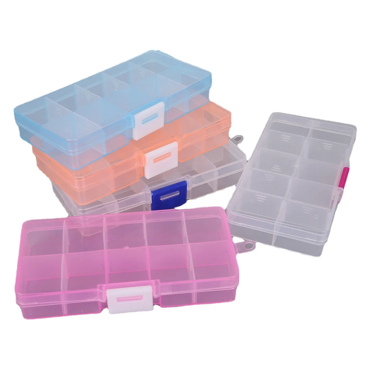10 Grids Plastic Storage Jewelry Box Compartment Adjustable Container for Beads Earring Box for Jewelry Rectangle Box Case - AMULET RING STORE