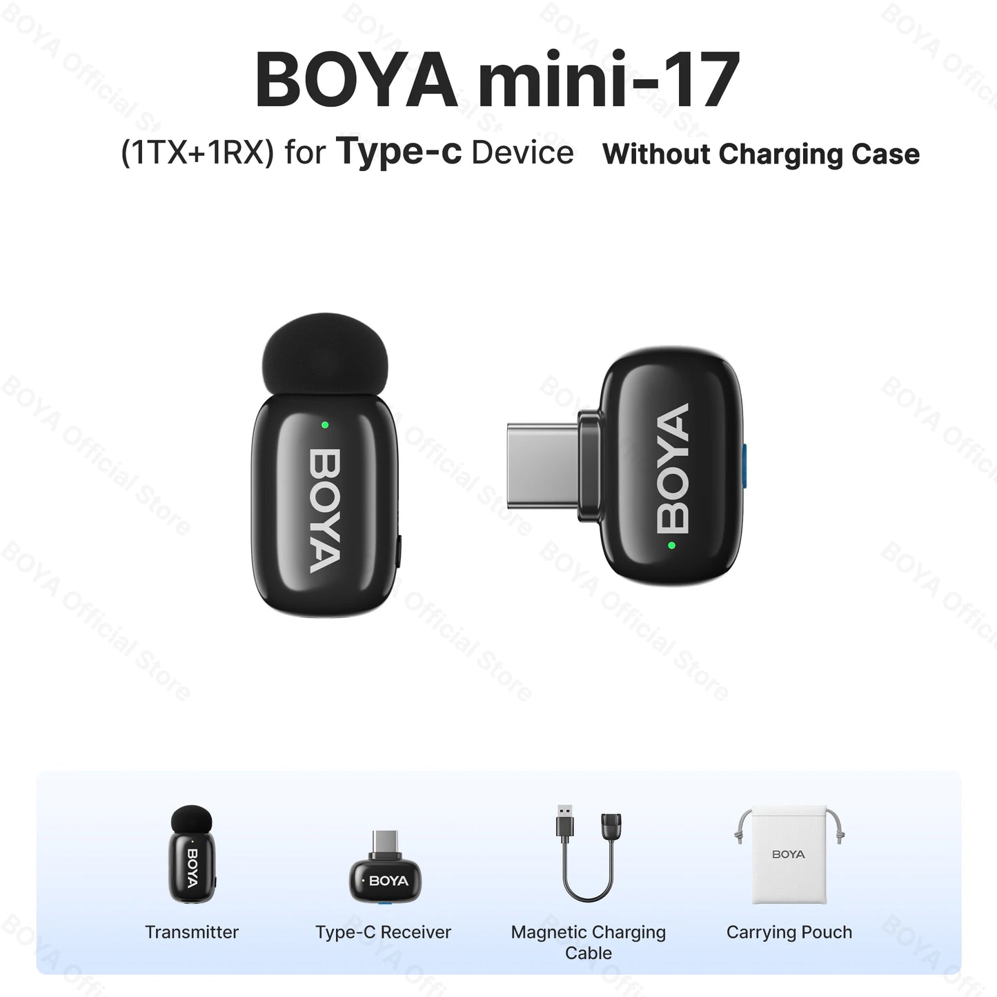 BOYA BOYA Mini Wireless Lavalier Microphone for iPhone 15/16 Android Phone USB-C Devices for Live Streaming Video Recording Vlog