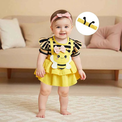 Baby Girl Summer Outfit Sleeveless Floral Print Ruffle Romper with Matching Headband and Sandals Set for Newborns