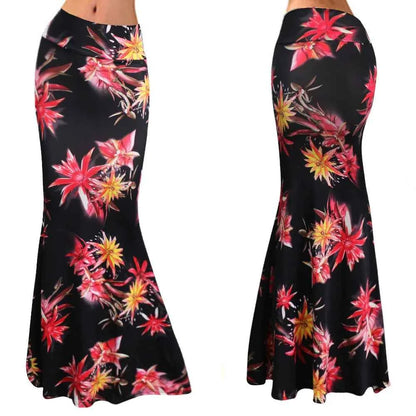 Spring Summer Maxi Skirts Womens Casual Print Women High Waist Stretch Wrapped Hip Skirt Long Y2k Skirts Woman Clothes Faldas