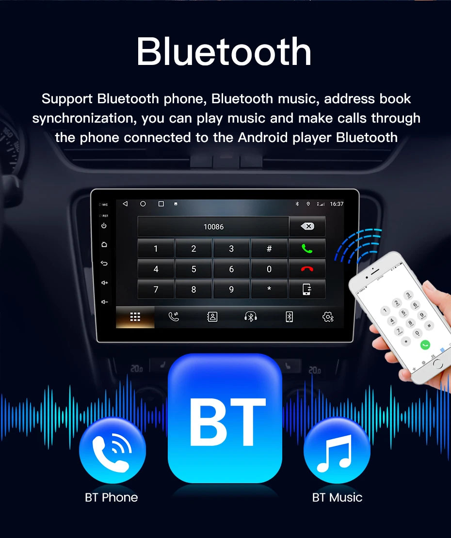 2 Din Android 10.0 Car Stereo Radio Multimedia Video Player For Honda Fit Jazz City 2002 2003 2004 2005 2006 2007 GPS Navigation - AMULET RING STORE