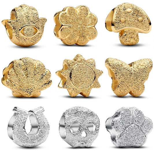 New Mini Series Charm Sun Horseshoe Clover Butterfly Mushroom Beads Fit Original Pan Bracelet DIY Women Jewelry Christmas Gifts - AMULET RING STORE