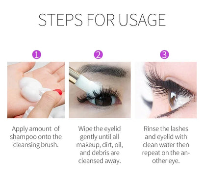 5/10PCS 50ML Eyelash Extension Shampoo Foam Mousse Kit Fast Makeup Glue Removal Foam Set Deeply Cleaning With Brush For Women - AMULET RING STORE