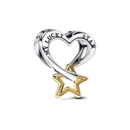 Gorgeous Splittable Sun & Moon, North Star & Lucky Love Heart Dangle Charm Fit Original Pan Bracelet DIY Jewelry Accessories - AMULET RING STORE
