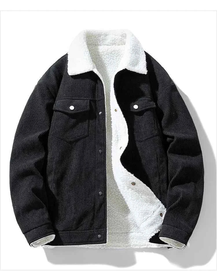 Men's Jackets and Coats Fashion Warm Corduroy Thick Coats 2024 Winter Fashion Men's Coats Down Jackets Men's Cotton Clothing