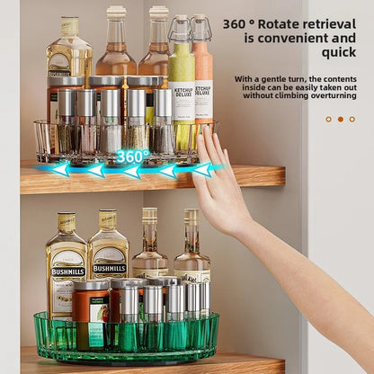 360° Rotating Plastic Storage Rack Bathroom Storage Organizer Kitchen Snack Food Oil Seasoning Bottle Storage Rack Fruit Tray - AMULET RING STORE