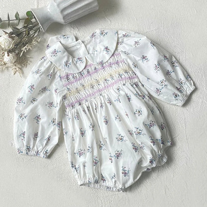 2024 New Autumn 0-3Yrs Kids Princess Dress Baby Bodysuits Long Sleeved Cotton Print Infant Baby Girls Party Dress Sister Clothes