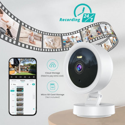 1080P WiFi Camera IP Surveillance Camera Security Baby Monitor 2MP CCTV Audio Video Color Night Vision AI Detect iCSee Mini Cam - AMULET RING STORE