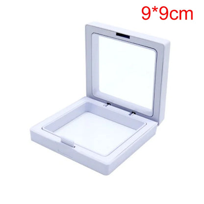 1Pc PE Film Jewelry Storage Box Brooch Coin Gems Jewelry Storage Box Dustproof Exhibition Decoration Floating Ring Case - AMULET RING STORE