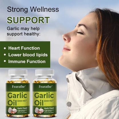 Garlic Extract, Supports Healthy Cholesterol Levels, Immune System, Circulation, Blood Pressure Balance, 120 Capsules
