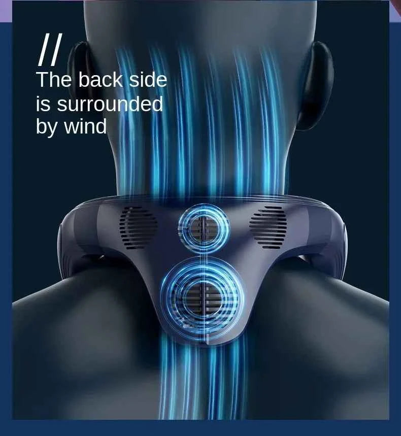 2024 New Neck Air Conditioner Portable Neck Fan Rechargeable Semiconductor Cooling Bladeless Fan Wearable Cooler multi purpose