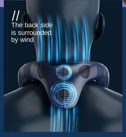 2024 New Neck Air Conditioner Portable Neck Fan Rechargeable Semiconductor Cooling Bladeless Fan Wearable Cooler multi purpose