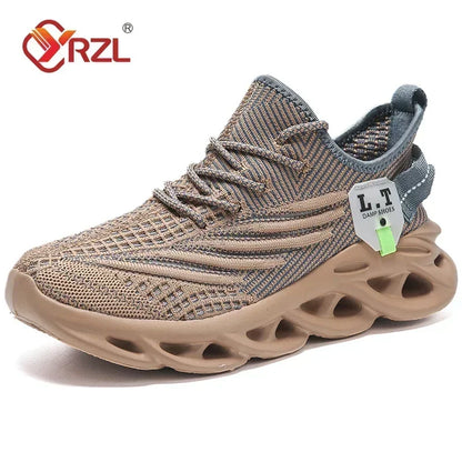 YRZL Men Sports Running Black Jogging Shoes Casual Sneakers Outdoor Breathable Mesh Women Light Shock-absorption Black Tennis - AMULET RING STORE