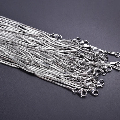 High Quality Vintage Stainless Steel Snake Chain For Women Men Accessories 45/50/60/70cm Long Necklace Jewelry Neck DIY Pendant - AMULET RING STORE
