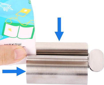 Bathroom Accessories Toothpaste Squeezer Tube Roller Stainless Steel Wringer Roller Rotate Dispenser for Ointments Cosmetics - AMULET RING STORE
