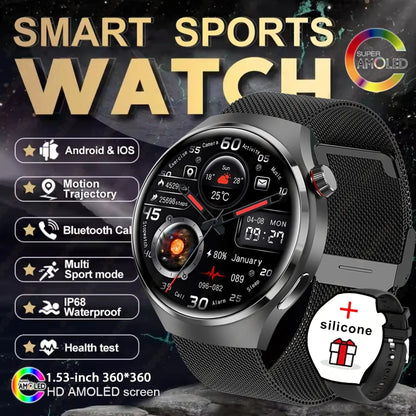 2025 New For HUAWEI GT Series Smart Watch Men AMOLED Screen Heart Rate Health Monitoring Bluetooth Call Business Smartwatch Man