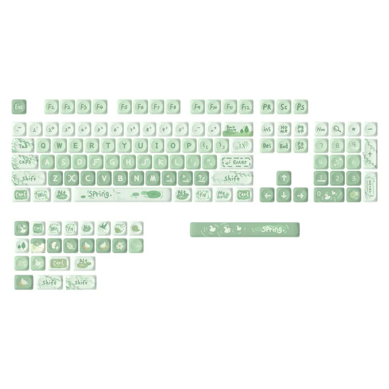 134 Keys Pink Cat  MOA Profile PBT Keycaps Customs Dye Sub Key caps for 61/87/104 Cherry MX Switch Gaming Mechanical Keyboard