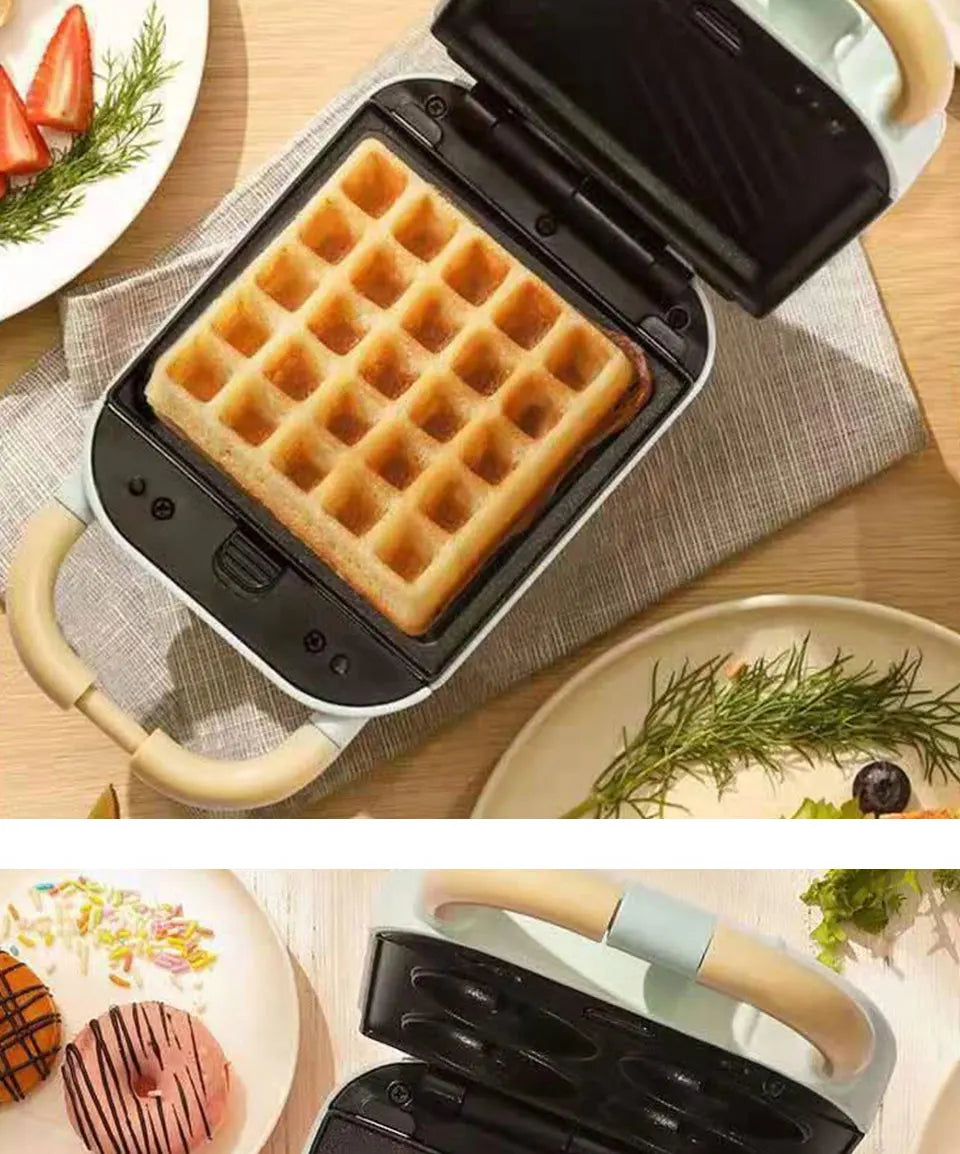 2025 YIDPU Sandwichera 3 en 1 Tostadora eléctrica Waffle Maker Desayuno Pancake Donut Egg Waffle Fish Cake Horno eléctrico - AMULET RING STORE