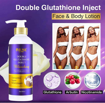 AILKE Whitening Cream, Glutathione Body Lotion for Brighter Skin, Reduce Dark Spots, Black Spots, Moisturizing, Even Skin Tone