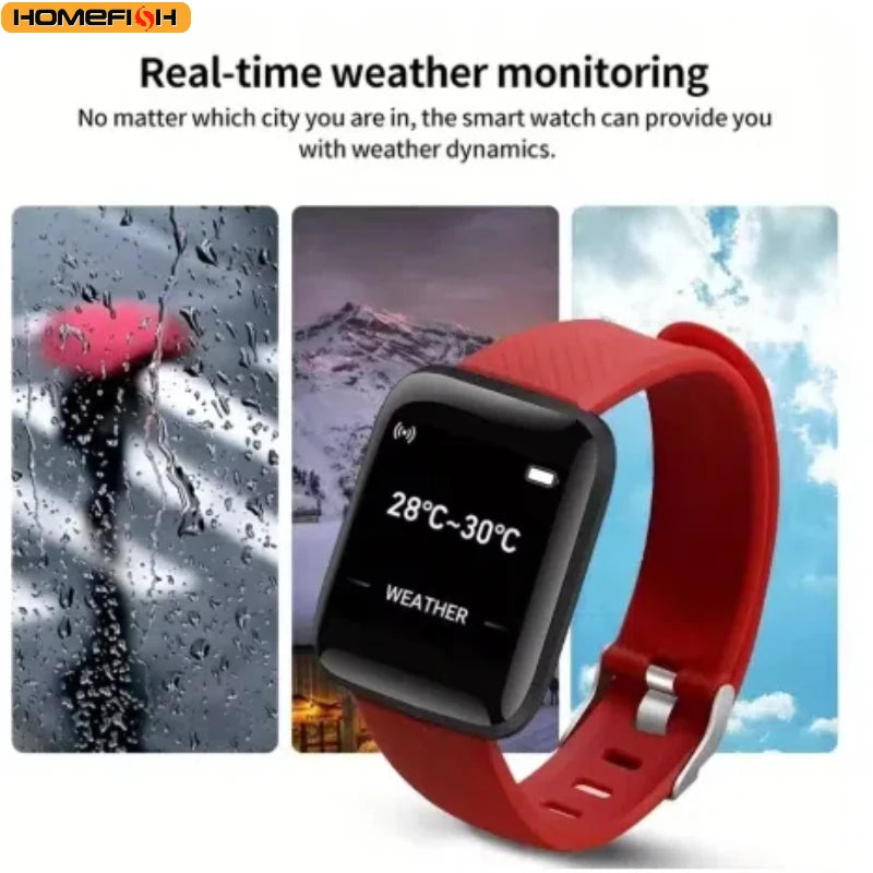 Multifunction Smart Watch For Men Women Kids Message Remind Music Control Sport Step Calories D13 Smartwatch Alarm Clock 116Plus - AMULET RING STORE