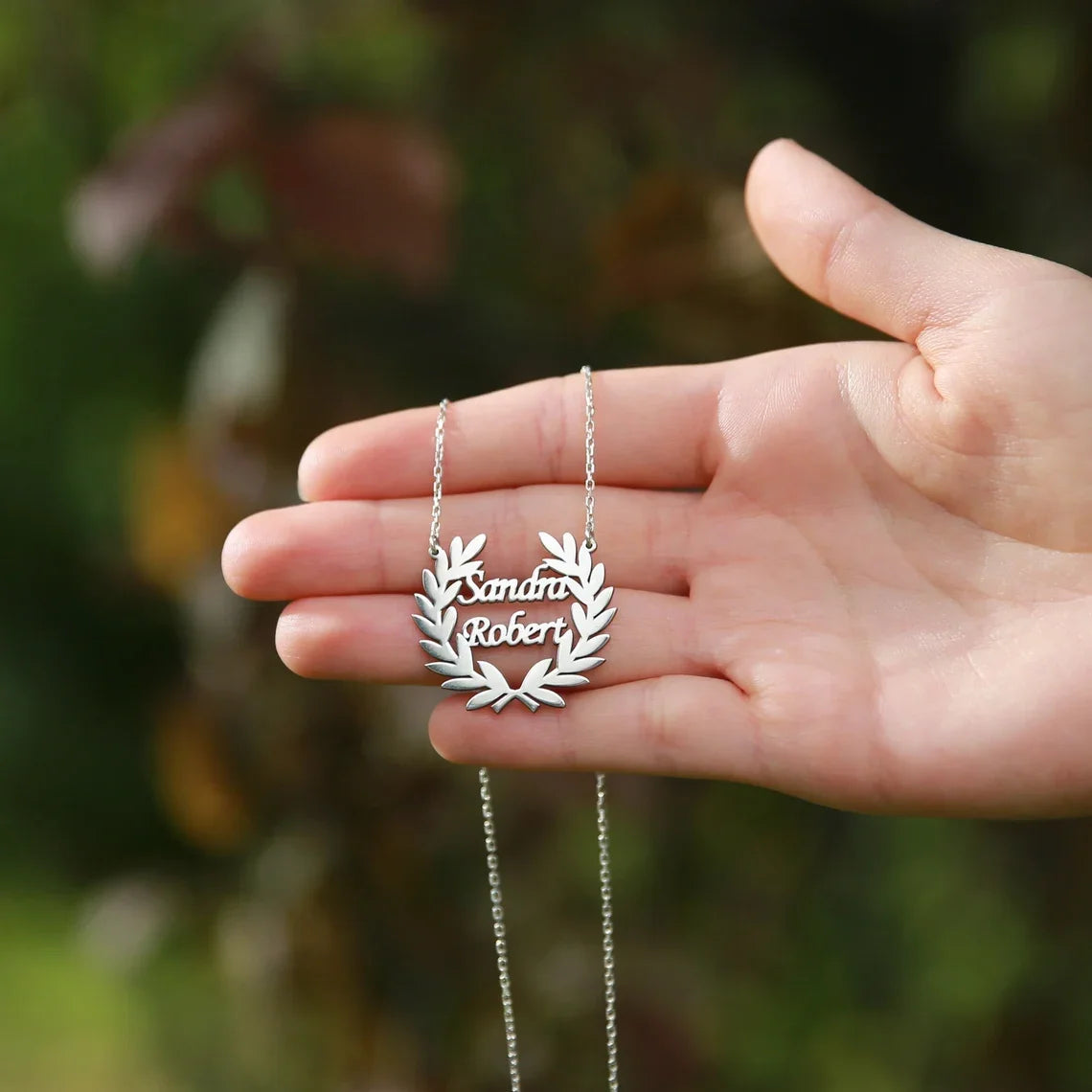Custom Laurel Wreath Name Necklace Women Girl Jewelry Personalized Stainless Steel Couple Nameplate Necklace Gifts For Her