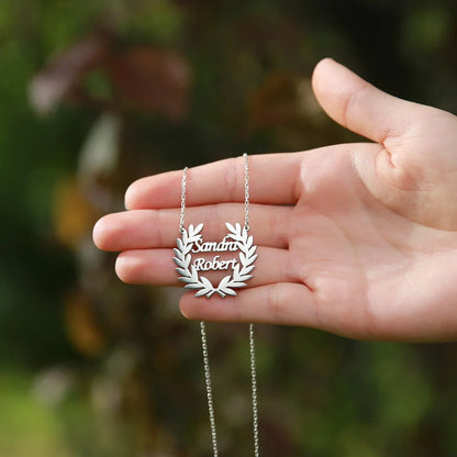 Custom Laurel Wreath Name Necklace Women Girl Jewelry Personalized Stainless Steel Couple Nameplate Necklace Gifts For Her