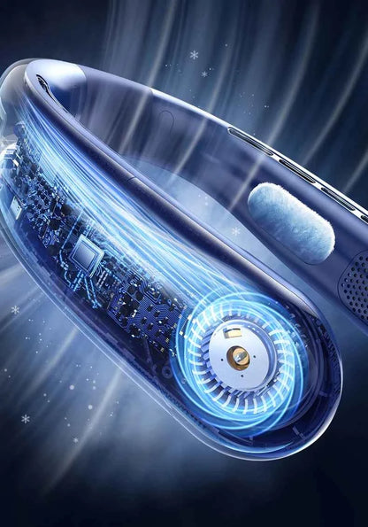 Portable Neck Fan 10000mAh Mini Bladeless Silent Neckband Fan USB Rechargeable 3 Speeds Mute Wireless Electric Neck Cooler Fans