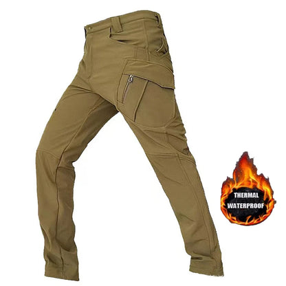 Men's City Cargo Autumn Winter Fleece Softshell Hiking Pants Fishing Climbing Trekking Casual Hunting Camping Trousers M-5XL
