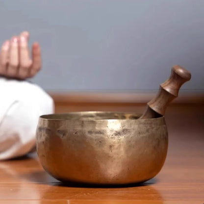 Old Singing Bowl Copper Nepal Handmade Tibetan Bowls Retro Yoga Meditation Buddhism Sound Bowl Portable Zen Music Instrument - AMULET RING STORE