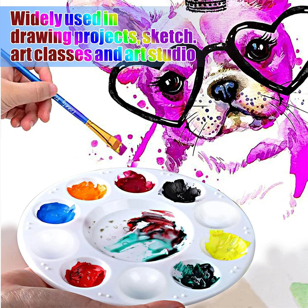 2/4/8/15/50Pcs Paint Tray Palettes, Plastic Paint Pallets for Students to Paints on School Project or Art Class - AMULET RING STORE