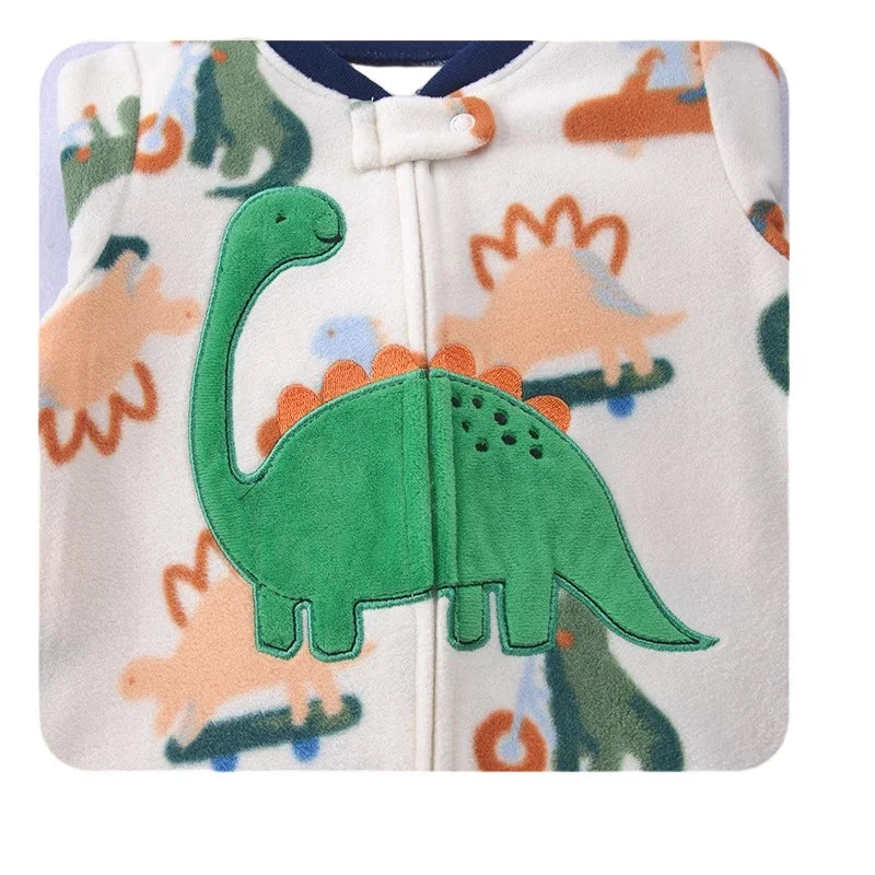 Newborn Infant Baby Girl Rompers 2024 Winter Autumn Warm Micro Fleece Animal Sleepsuit Animal Overall Babe Jumpsuits 0-12 Months - AMULET RING STORE