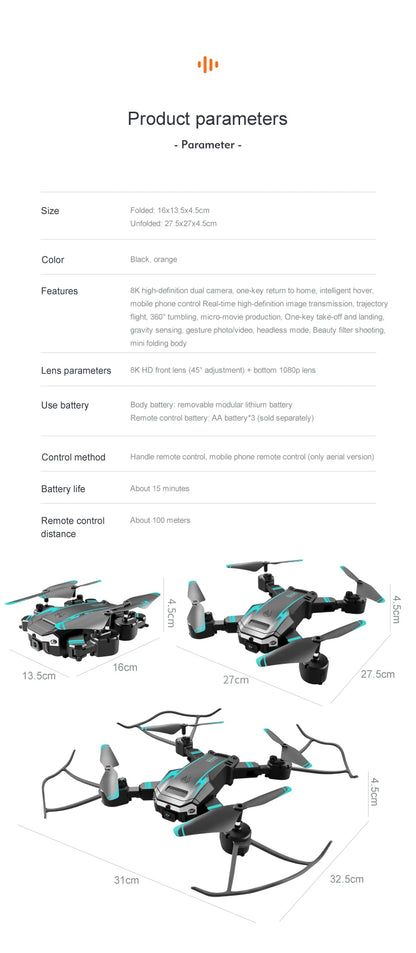 G6 Pro GPS Professional Drone 8K HD Dual-Cameras Aerial Photography Omnidirectional Obstacle Avoidance Quadrotor RC Distance 5KM