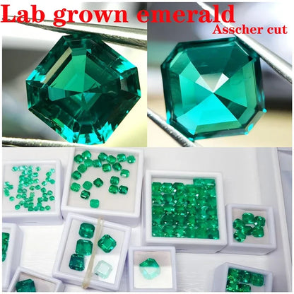 emerald Cut Lab Grown Columbia Emerald Natural color for DIY Jewelry Making Materials with Certificate Factory Wholesale price