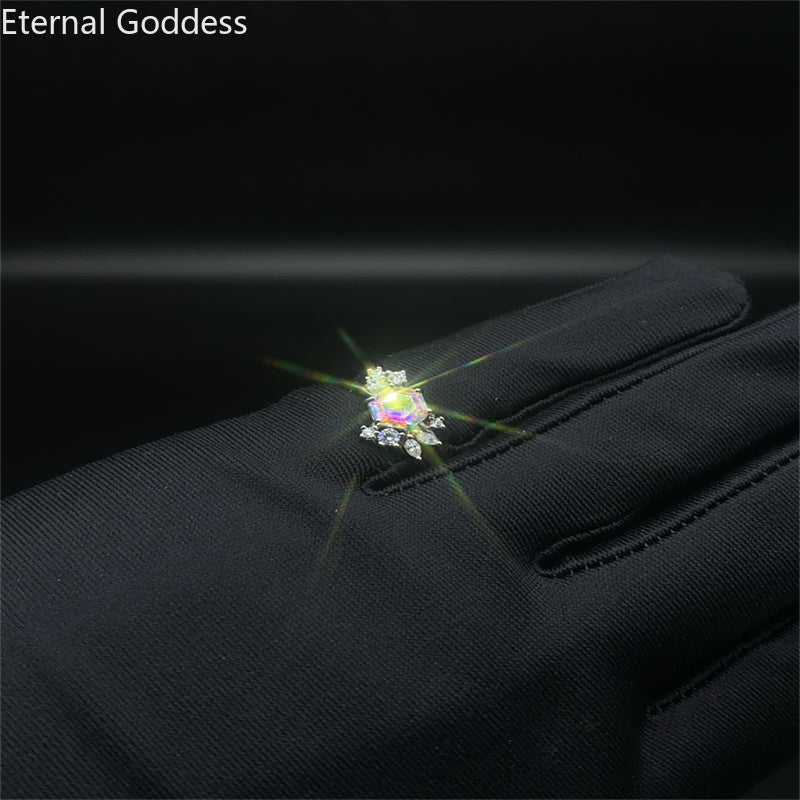 Natural Alexandrite Gemstone Ring for Women Solid 925 Sterling Silver Luxury for Engagement Bridal Gift Luxury Jewelry