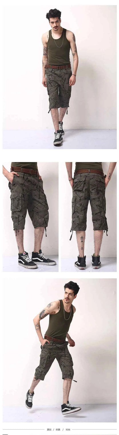 2025 Summner Fashion Cotton Mens Cargo Shorts Camouflage Male Shorts Multi-Pocket Casual Camo Outdoors Tolling Homme Short Pants