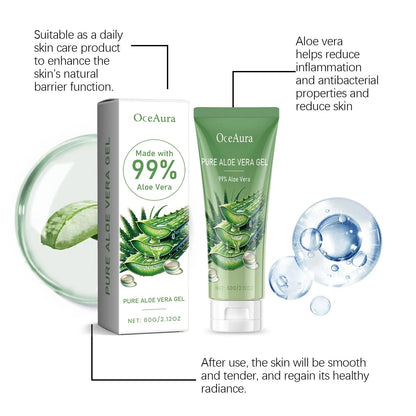 Sunburn Repair Aloe Vera Gel Hydrating Moisturizing Face Cream Relieve Dry Tight Sensitive Skin Care Brightening Facial Cream - AMULET RING STORE