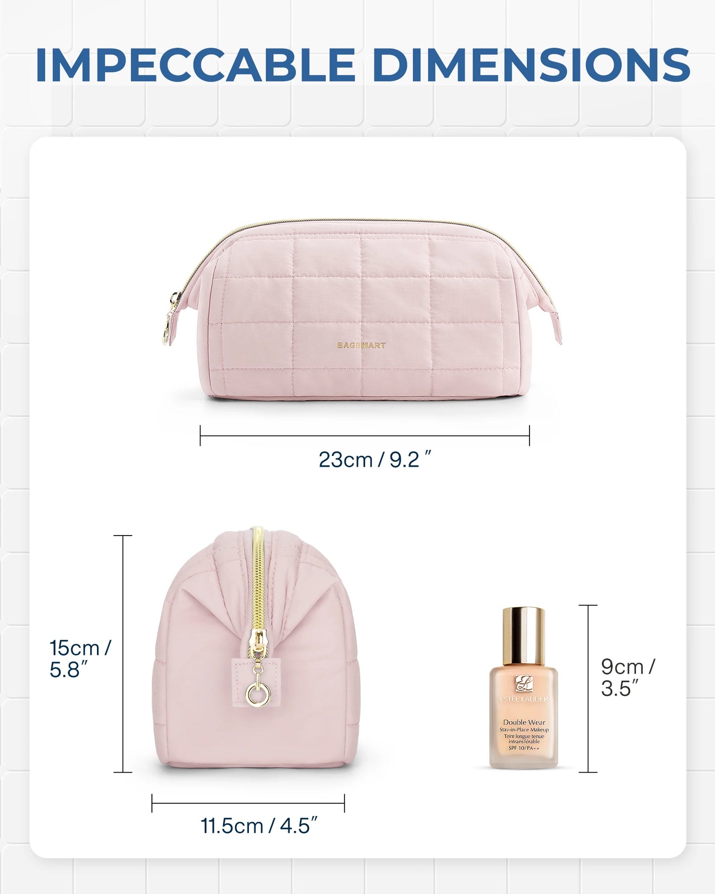 BAGSMART Makeup Bag Puffy Padded Make Up Bags for Women Makeup Organizer Case Wide-open Pouch Toiletry Bag Travel Essentials - AMULET RING STORE