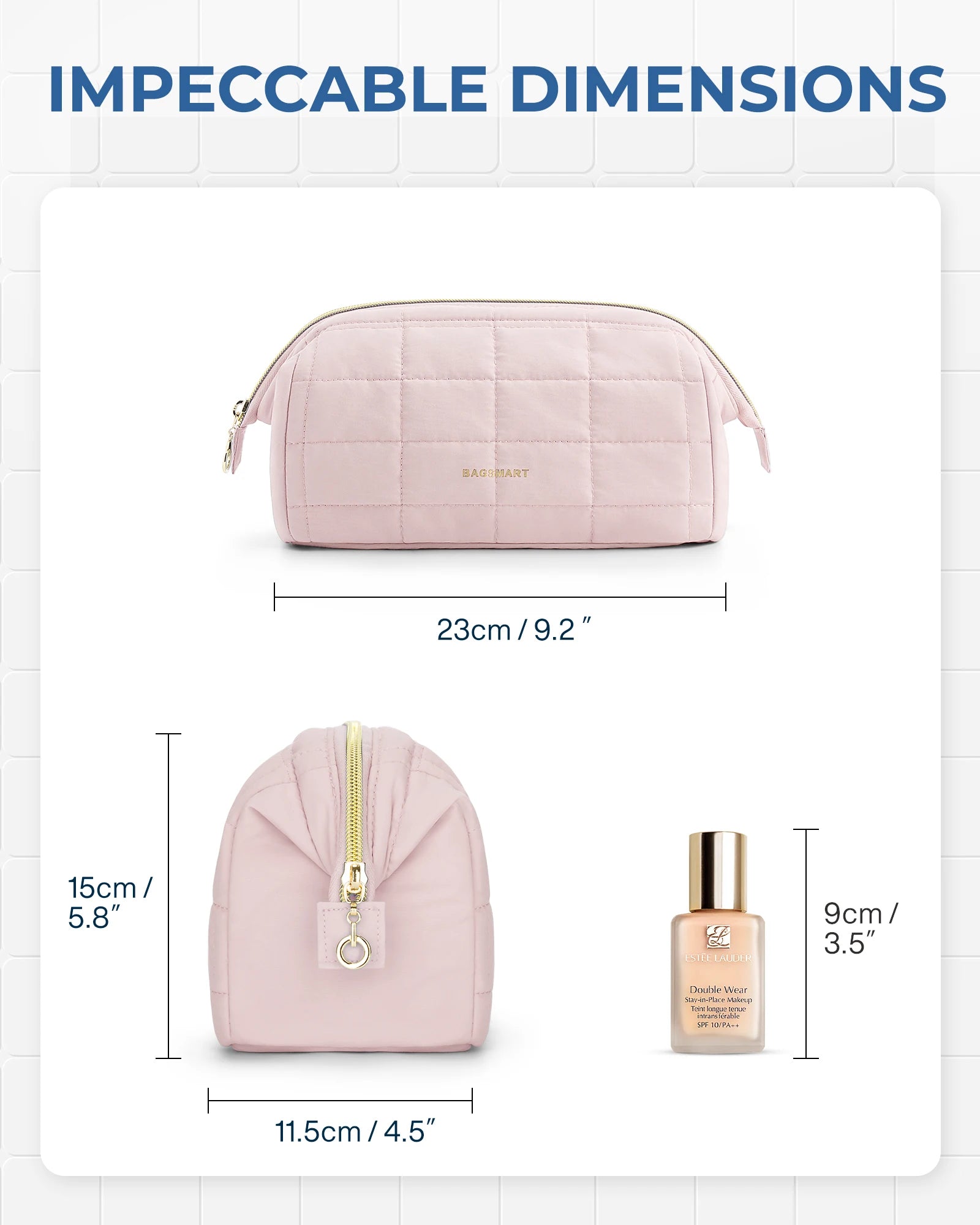 BAGSMART Makeup Bag Puffy Padded Make Up Bags for Women Makeup Organizer Case Wide-open Pouch Toiletry Bag Travel Essentials - AMULET RING STORE